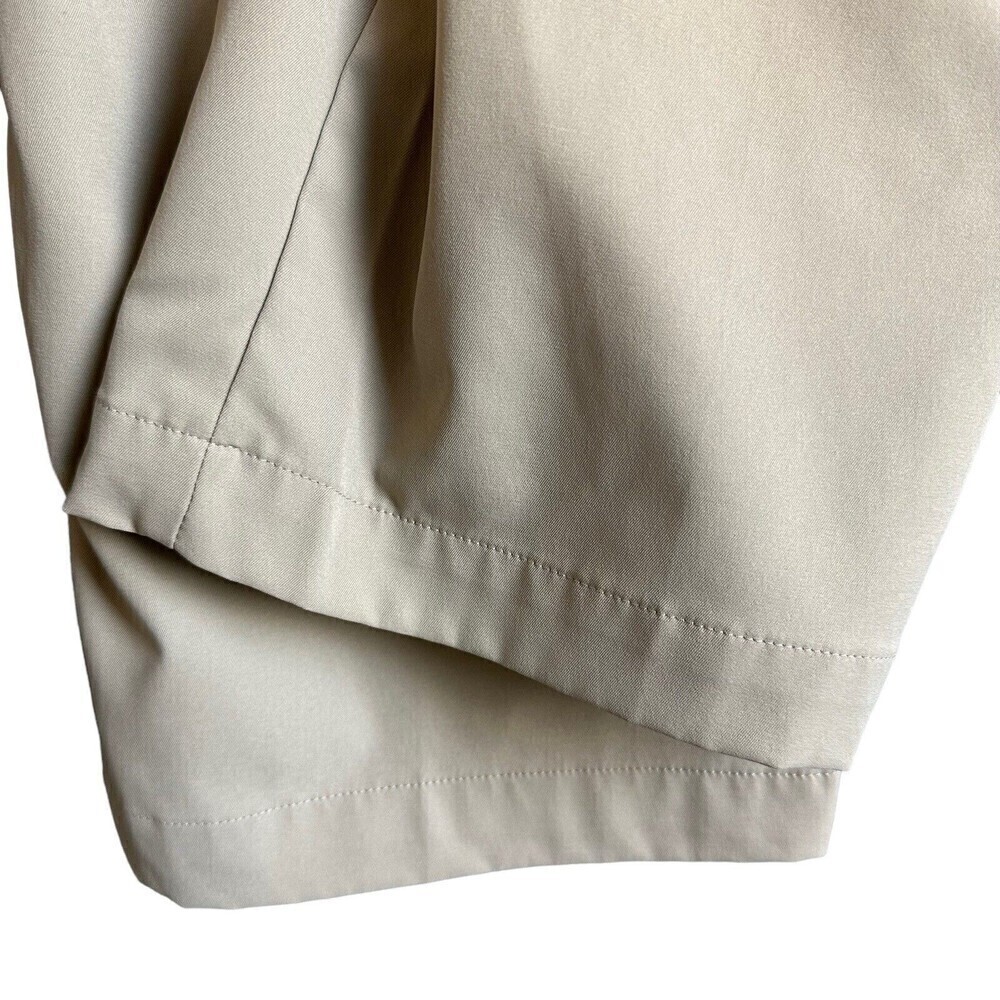 Adidas Golf Pants Mens 34 Beige Performance Stretch 3-Stripe Flat Front Chinos - Picture 9 of 16
